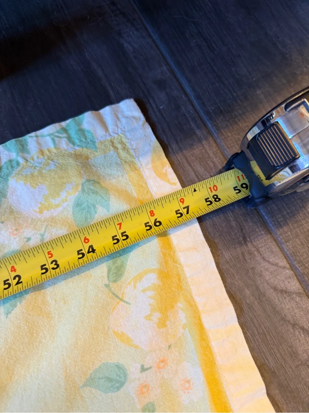 Vintage 1990’s- Yellow Fruit Print Rectangular Tablecloth